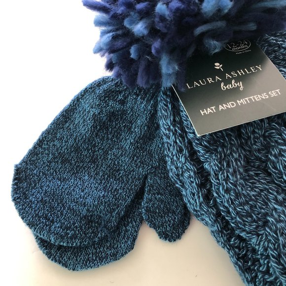 LAURA ASHLEY Kids Hat & Mittens Set Size 12-24 Months NWT - Picture 2 of 4